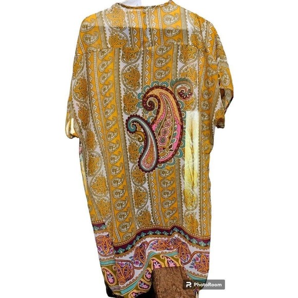 Live 4 Truth Open Front Long Coverup Boho Hippie Ethnic Glam Size L Colorful - Picture 2 of 6